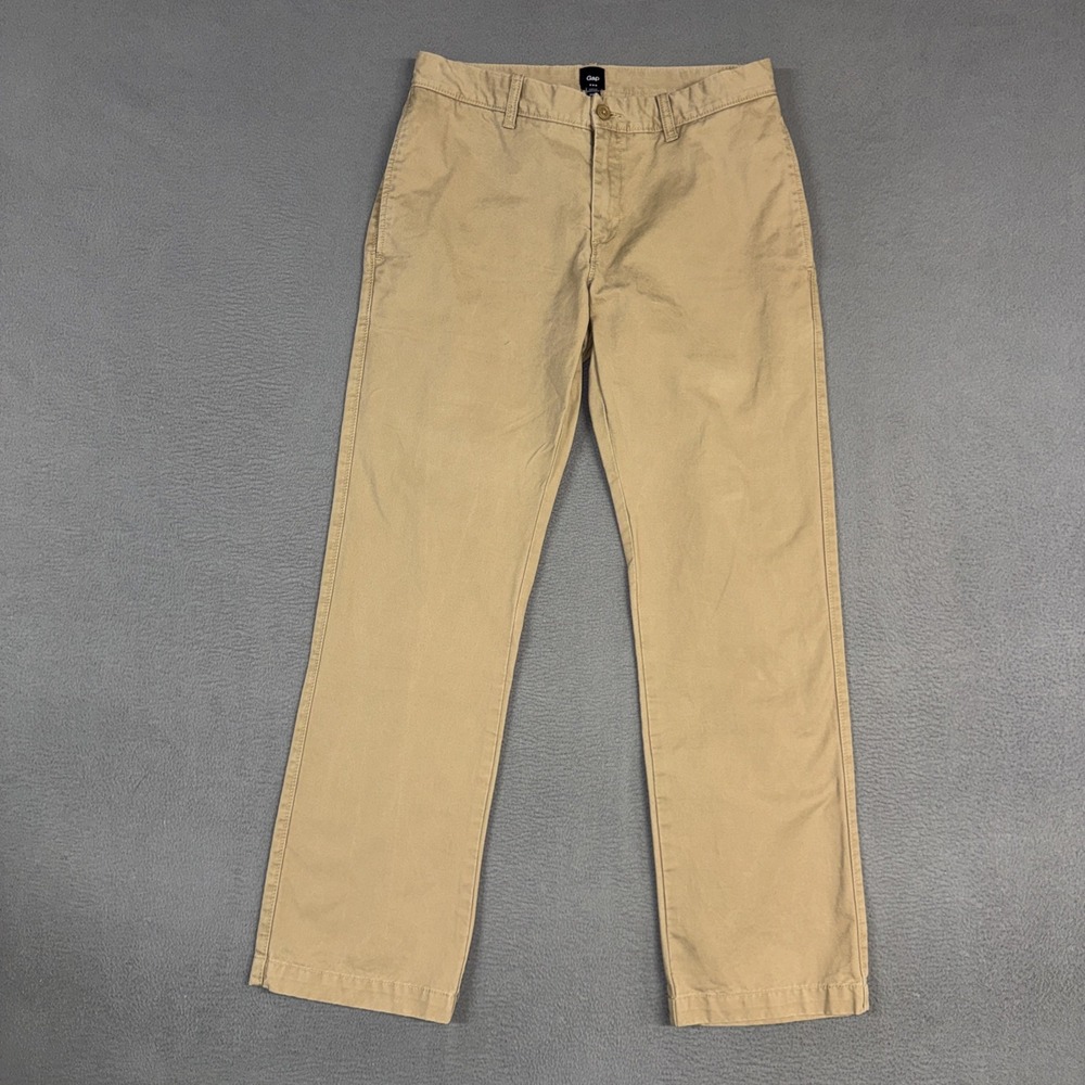 Gap Pants Mens 31x32 (Fits 31x30) Brown Straight Flat Front Cotton Twill Chino